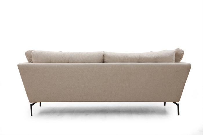Atelier Del Sofa Sofá de 3 Plazas Crema 214x90x84 cm Tapizado Poliéster Patas Metálicas